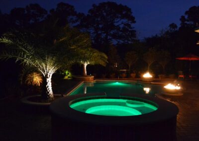 green pool lighting