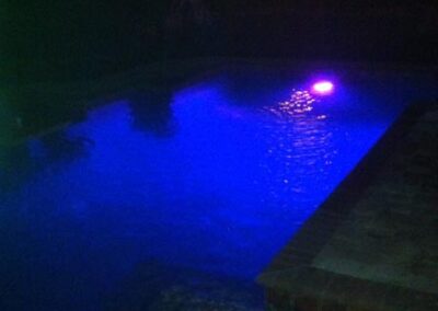 blue pool lighting at night