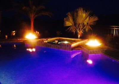 blue pool lighting