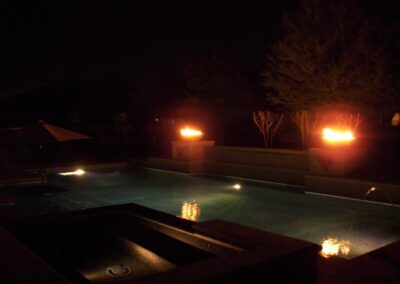 pool lighting and fire features